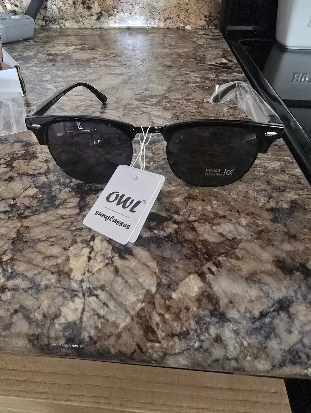 OWL Black & Tortoise Clubmaster Sunglasses